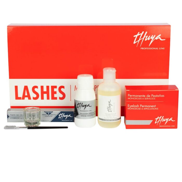 Thuya Lash Lifting kit med lim, pensel og monodoser i rød eske