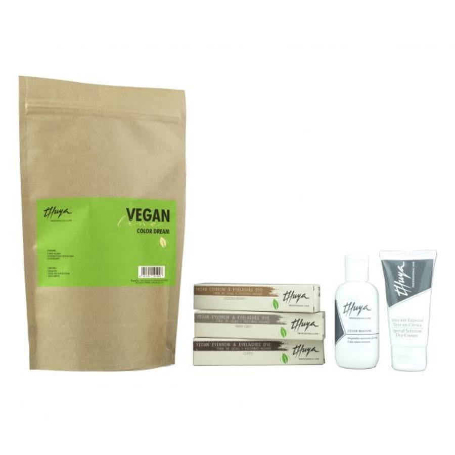 Thuya Vegan-serien i kraftpapir på hvit bakgrunn